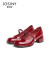 卓诗尼玛丽珍女鞋2024年春季新款配裙子珍珠单鞋女法式皮鞋粗跟高跟鞋女 红色-4.5CM 39