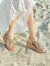 他她（TATA）坡跟凉鞋女夏季罗马沙滩鞋女厚底一字带新款百搭WMP01BL2 金色 35