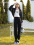 朵以（Duoyi）2024春季新款运动风美式印花背心短款外套卫裤显瘦休闲三件套装女 黑色 S