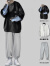 良茨胖子大码白色假两件卫衣男小众设计感潮牌高级感长袖T恤大码外套 （两件套）黑色卫衣+灰色裤子 XL 130-150斤