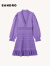 SANDRO女装收腰V领多巴胺镂空紫色短款连衣裙SFPRO02739 90/紫色 42
