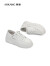 奥康（Aokang）官方女鞋 2023春季新款简约纯色滑板鞋厚底增高休闲鞋商场同款 白色1232322054 36