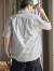 唐狮（TonLion）2023短袖衬衫男纯色系休闲宽松 素灰 M 