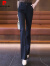 皮尔卡丹高腰微喇叭休闲裤女2024夏季新款显瘦高腰时尚百搭直筒黑色裤子女 卡其色 XL 建议116-125斤