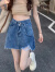 LANWEIFEILEI年新款牛仔短裤女夏季牛仔裙假两件薄款弹力裤子潮SN0271 蓝色 XL