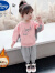 迪士尼（Disney）女童加绒套装2023秋冬款洋气时髦中小儿童宝宝加厚卫衣运动两件套 粉红色 100码适合90-100cm年龄3-4岁