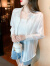 拉夏贝尔（La Chapelle）衬衫女2024新款夏季女装白色防晒衣微透百搭雪纺开衫减龄长袖外套 白色 L