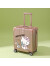 喜朗顿儿童行李箱高颜值卡通女可坐18寸英寸小型飞机拉杆箱登机旅行皮箱 KT猫子母 拉链 玫瑰金 18英寸 正方形