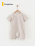 童泰夏季婴幼儿宝宝居家内衣轻薄连身蝴蝶哈衣短袖对开连体衣 灰色 80cm