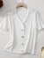 TBRK品牌女装 桑蚕丝针织衫女夏季新品法式休闲西装领高奢通勤风衬衣 白色 L110-130