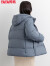 鸭鸭（YAYA）羽绒服女短款2022年秋冬新款时尚休闲轻薄款面包服连帽小个子外套 湖蓝色 XS