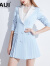 AUI蓝色设计感职业西装外套女2024春新款小众英伦风小西服 蓝色 S