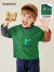 MQDMINI童装男童长袖T恤儿童异色袖假两件打底假两件AB袖绿色；110