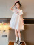 迪士尼（Disney）女童连衣裙夏装2024新款儿童洋气公主裙中大童夏季网红中长款裙子 白色 120cm