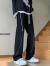 鲁宾克裤子男春夏新款美式潮牌小众设计感拉链运动休闲裤男宽松直筒长裤 黑色 XL(120-140斤)