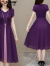 啄木鸟拼接假两件连衣裙女2024年夏季新款中长款民族风裙子气质时尚显瘦 紫色 XL 【110-120斤以内】