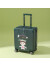 喜朗顿儿童登机行李箱小型卡通可坐铝框密码箱学生旅行飞机拉杆箱高颜值 小丸子 卡扣 子母白+金 18英寸 正方形