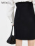 MO&Co.捏褶衬衫拼接针织连衣裙高腰收腰气质高端裙子女 黑色 L/170
