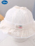 迪士尼宝宝帽子春夏季薄款女孩渔夫帽3-12个月棉纱可调节洋气婴儿遮阳帽 橘色330-2透气网 0-12个月抽绳调节 x 44