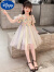 迪士尼（Disney）女童连衣裙夏季新款2024儿童时尚公主裙网纱裙大童洋气女孩蓬蓬裙 图片色 130cm