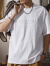 潮与共美式经典250g重磅T恤男短袖夏季纯棉潮牌宽松大码男款衣服 白色 M 适合100-120斤