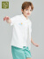 拉比（Labi Baby）童装男童衬衫儿童纯棉开衫短袖衬衣夏季中大童薄款上衣 米白 150 