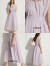 ELLE法式浪漫度假风宽肩无袖连衣裙女2024夏季新款小个子气质裙子 紫色 L