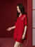 同语（TONGYU）同语情侣睡衣莫代尔棉夏季红色喜庆套装男女新婚结婚薄款套装夏天 女士-M4072 170(XL)女