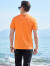 布鲁斯鲨鱼2023新款夏季丝光棉t恤男士潮牌短袖薄款圆领纯色刺绣体恤打底衫 橙色 L适合68至74公斤