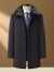 法莎尼亚品牌羊毛呢大衣男士秋冬季可脱卸内胆加厚中年外套 黑色-礼盒装 170/M