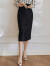 ROEYSHOUSE罗衣知性修身系带半身裙女秋装新款时尚通勤黑色包臀裙08250 黑色 S