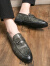 卡帝乐鳄鱼（CARTELO）夏季小皮鞋男士豆豆鞋棕色英伦休闲鞋潮流发型师一脚蹬大码乐福鞋 绿色 建议按标准尺码