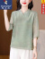 啄木鸟重磅真丝上衣女24年夏季新款高挡新中式国风时尚气质遮肚子T恤 图片色 XL 建议105-120斤