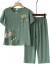 俞兆林妈妈两件套衣服夏季中老年女装休闲短袖女奶奶老人衣服休闲套装 果绿 2XL建议105-120