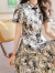 拉夏贝尔（La Chapelle）新中式连衣裙2024夏季新款复古典雅花型旗袍显瘦盘扣气质国风裙子 图片色 M