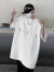 迪伽达短袖T恤男潮牌欧美夏季解构黑白拼接设计感垫肩vintage小领口上衣 JYF-S126白色 XL