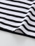 安奈儿【商场同款】女童装T恤海军领条纹2023夏新款短袖AG321881 黑白条 120cm