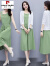 皮尔卡丹（pierre cardin）夏季棉麻连衣裙女休闲时尚新款气质开衫搭配背心裙套装减龄两件装 绿色 S 建议80-95斤