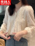 南极人（Nanjiren）设计感小众蕾丝长袖衬衫女2024年春秋新款刺绣小衫打底衫法式上衣 米白色 S