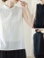 简当（JIANDANG）大码女装夏季中国风棉麻盘扣背心中式复古斜襟无袖立领茶服986 白色 3XL【150-160斤】