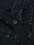 木棉林（mumianlin）气质V领雪纺衬衫加肥加大时髦洋气花边t恤上衣妈妈百搭遮肚子上衣 黑色 2XL(建议140-160斤）