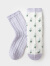 巴拉巴拉【商场同款】女童袜子秋新款儿童棉袜花朵肌理清新两双装 白紫色调00317 120cm