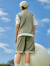 巴拉巴拉【商场同款】男童套装夏季2023款中大童网眼拼接两件套 橄榄绿40801 170cm