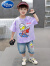 迪士尼（Disney）童装男童套装夏季新款宝宝奥特曼衣服儿童夏装男孩2024帅气两件套 紫色 140建议身高130-140年龄10-11岁