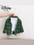 迪士尼（Disney）品牌男童女童长袖衬衫2024春秋季童装儿童宝宝外套格子衬衣小童1 橙色 加绒 80cm