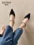 卓诗尼包头凉鞋女夏季2024年新款一字带两穿法式仙女风尖头细跟高跟鞋女 黑色 34