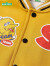 芝麻街男童女童棒球服外套春秋款2024新款儿童装洋气中小童外套潮 黄色 130cm