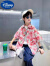 迪士尼（DISNEY）男童夏季短袖衬衫韩版休闲碎花翻领衬衣2024新款潮童时髦开衫上衣 粉红色 120cm