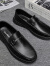 卡帝乐鳄鱼（CARTELO）夏季男鞋商务正装英伦休闲一脚蹬纯黑色开车豆豆旅游防水防滑皮鞋 黑色 标准尺码（勿拍）
