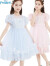 迪士尼（Disney）女童连衣裙儿童爱莎公主网纱裙小女孩节日表演裙 HXM092白色140cm